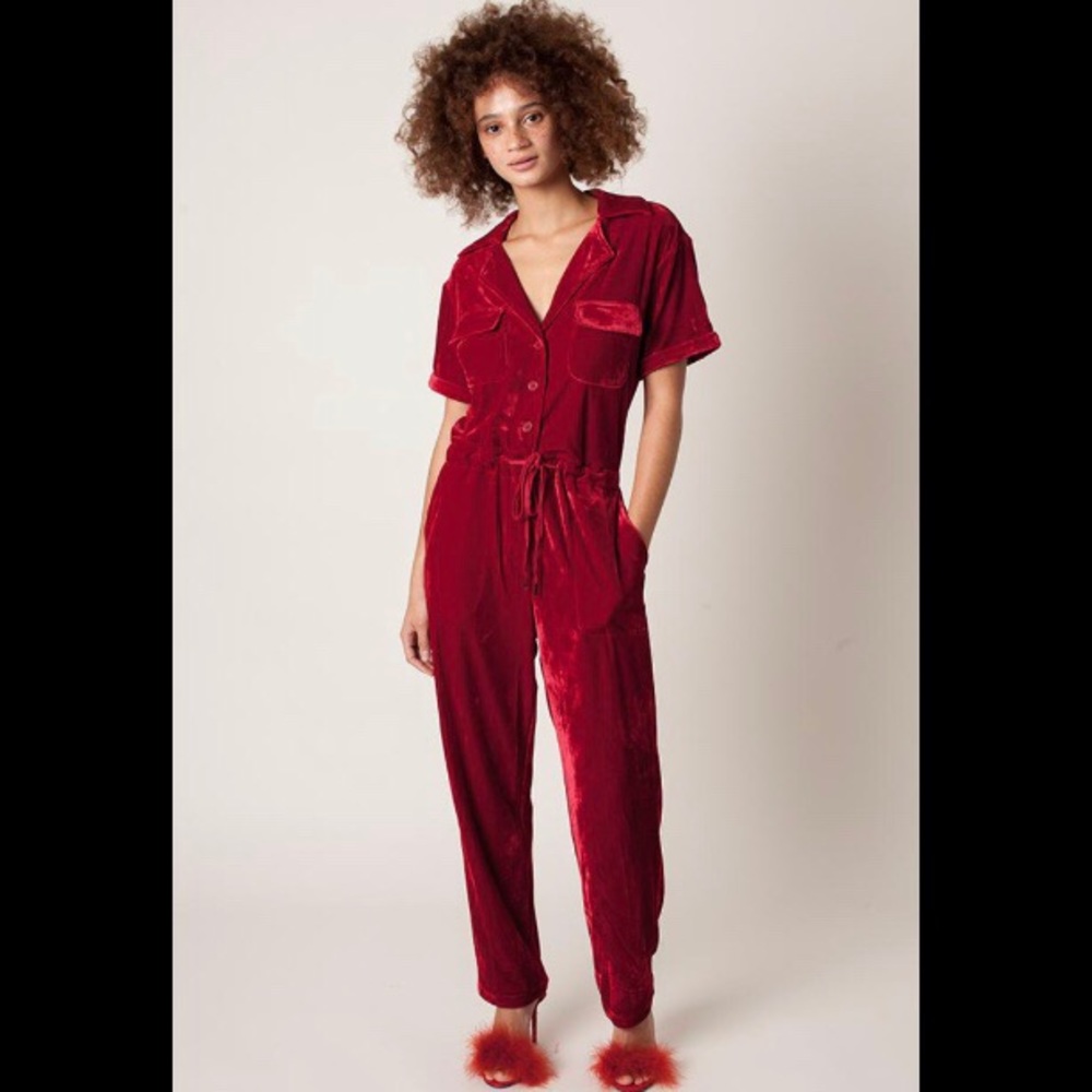 Red Velvet Jumpsuit - Rachel Antonoff